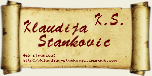 Klaudija Stanković vizit kartica